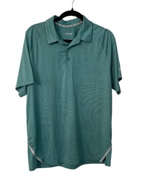 Prince Men's Short Sleeve Teal Performance Polo Sz L GUG